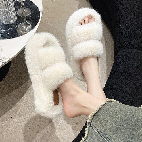 Fur heels women comfy platform