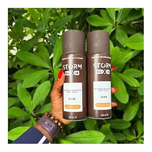 ELIXIR AMBER OUD PERFUMED DEODORANT BODYSPRAY NAFDAC A2-109038