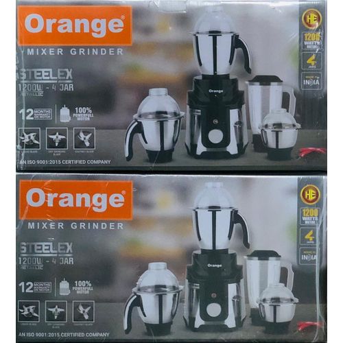 Orange 1200W 4Cups Heavy Motor Electric Blender Mixer And Grinder
