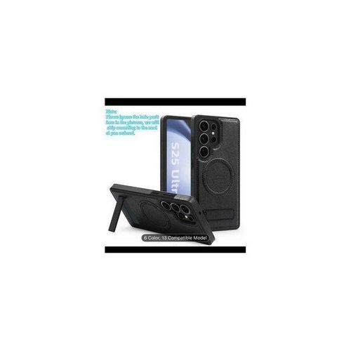 Case For Samsung Galaxy S24 Ultra PU Leather Magnetic Adsorption Wireless Charging Shell With Stand Camera Protection Cover