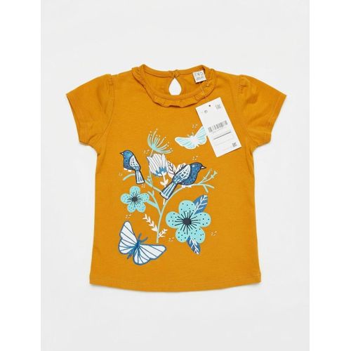 Kids mustard yellow / ochre graphic t-shirt