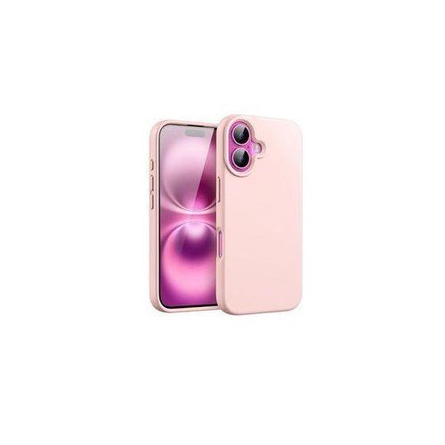 iPhone 16 Silicone Phone Case & Pouch With Camera Protection - Scratch Resistance, Shockproof Protective Case - ( Pink )