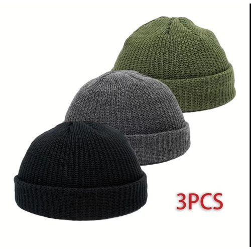 3 pcs Autumn winter men’s versatile hat headwear beanie headwrap headwear