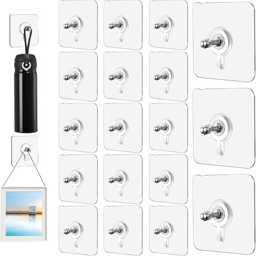 Picture Hangers, 20pcs Self Adhesive Heavy Duty Picture Hangers Hooks