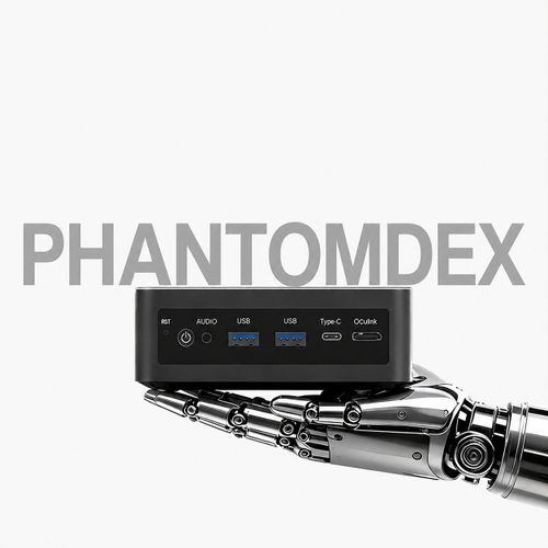 PhantomDex 1.0- Compact AI workstation, AMD Ryzen AI 9 HX370 processor, Supports Triple 8K display, USB 4, Oculink, Wi-Fi 6e, Host 150B AI models locally ,