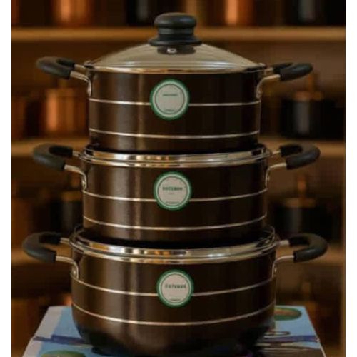 Stainless Steel 3-Tier Cooking Pot Set