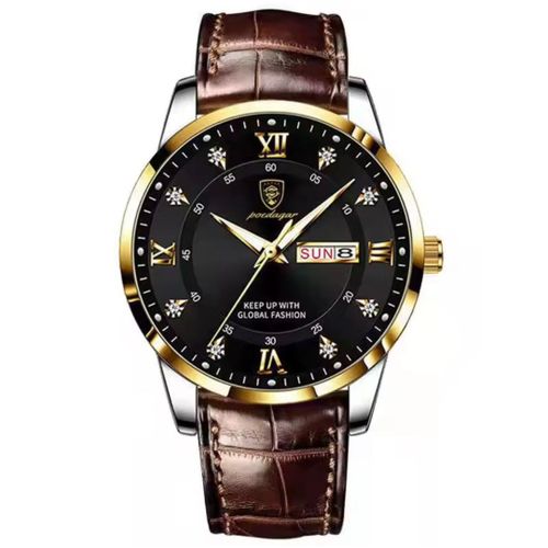 Extra Sophisticated & Very Rugged Brown Leather Wristwatch Men