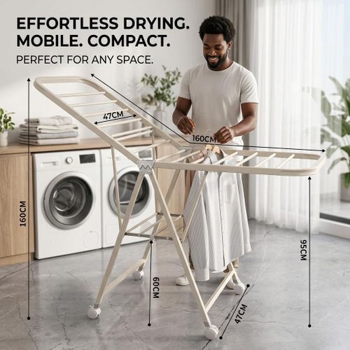 STRONG Classic Clothes hanger rack dryer for clothes dryer for laundry baby cloth hanger baby cloth dryer Clothe line dryer cloth dryer hanger cloth drying hanger spreader dryer hanger stand Rollable dryer indoor/outdoor clothe hangers rack dryer