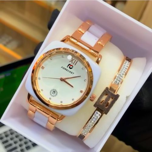 Awesome & Beaut Super Exclusive Ladies Wristwatch + Wrist Set For Classy Ladies