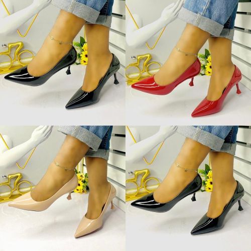 Quality Ladies High Heel Office Court Shoe-black