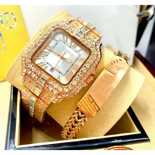 Very Quality Iced Studded WristWatch + Rugged Armlet 4 Men