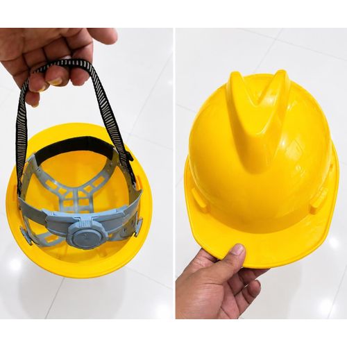 Industrial Safety Helmet with Ratchet Suspension - Protective Hard Hat for Construction & Engineering-yellow