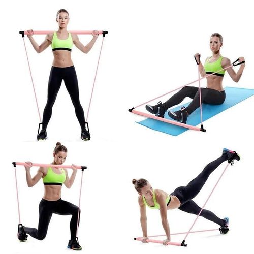 Portable Yoga Pilates Bar Stick with Resistance Bands