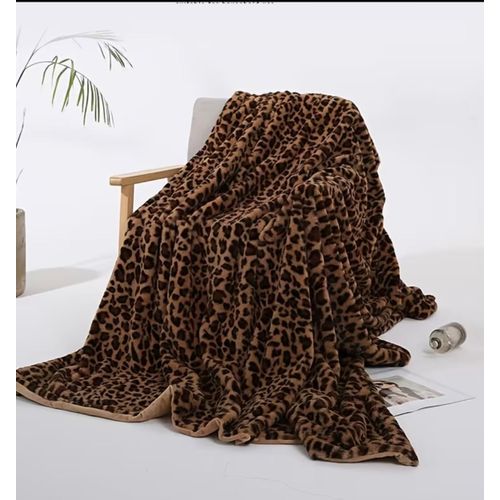 1pc Cozy Leopard Print Fleece Throw Blanket - Soft, Warm, and Stylish for Fall & Winter, Perfect for Sofa, Bedroom, or Naptime, Machine Washable, Allseason Comfort Contemporary Style Polyester Fabric, Fleece Blanket
