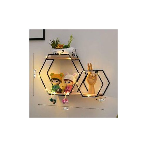 Luxurious Hexagon Floating Wall Shelf