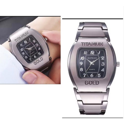 UNISEX ANALOG TITANIUM MEN WRISTWATCH QUARTZ STAINLESS STEEL NON TARNISH