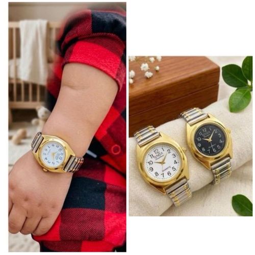 2 IN 1 SET KIDS QUARTZ FASHIONABLE WRIST WATCH TODDLER ELASTIC WATCH FOR CHILDREN SPORT