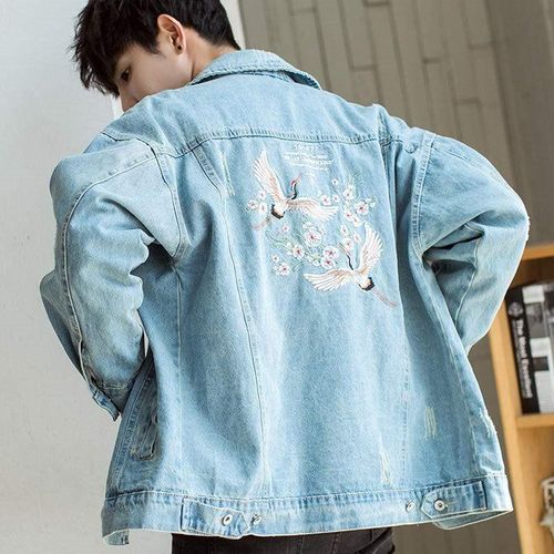 Men's Casual Button Down Denim Jacket Classic Jean Coat