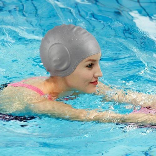 silicone swimming cap grey