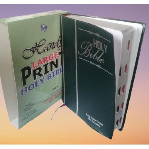 Holy Bible KJV Giant Print Center-Column Reference Bible-Thumb index with 53,000 Cross References, Leathersoft, Red Letter, Comfort Print