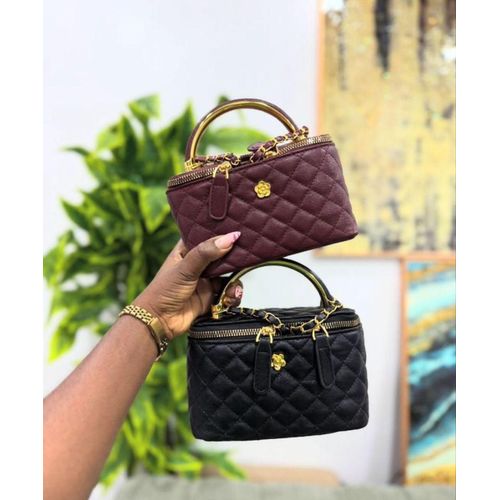 Women’s Luxury Handbag – Elegant Top Handle Shoulder Bag with Gold Details-Comes boxed