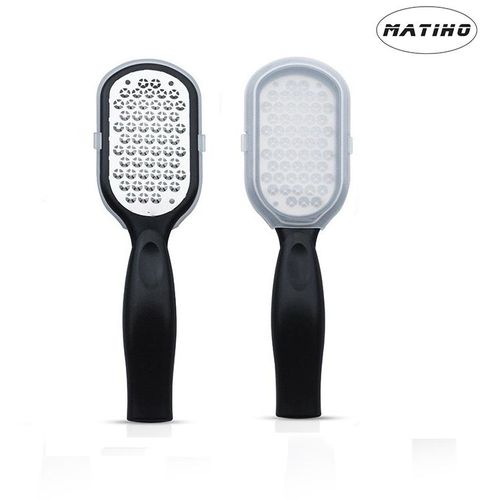 Manual Foot Grinder Machine, Stainless Steel Callus Remover Tool with Transparent Cover, Home Use Pedicure File for Dead Skin Hard Skin Cracked Heels, Dust-Proof Design