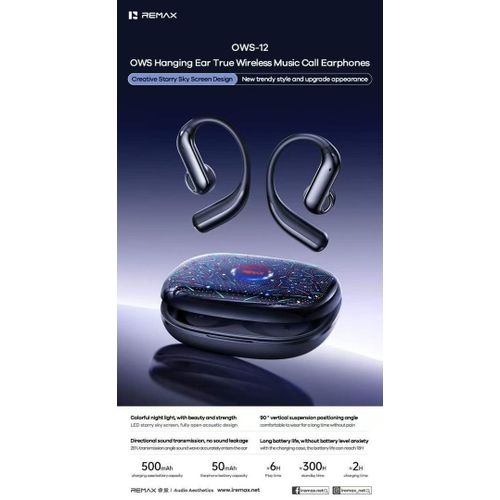 REMAX OWS Wireless Headset Bluetooth Earphone HiFi Sound Ear Hook Sport Music Earbuds