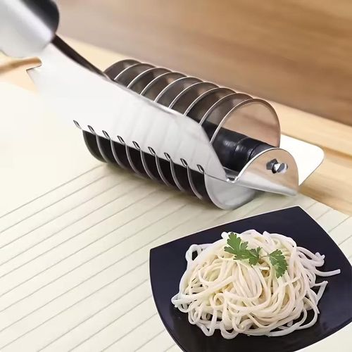 1pc Stainless Steel Manual Rolling Cutter, Multi-Purpose Noodle and Scallion Cutting Tool, Fried Dough Stick and Noodle Divider