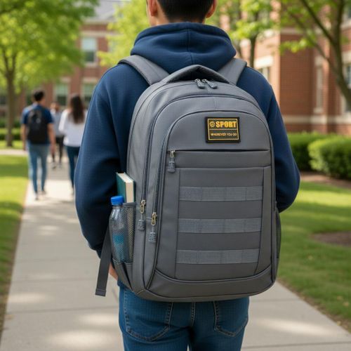 Unisex Large Travel Bag Outdoor Hiking Tactical Backpack Laptop Bag NYSC Camp Grey School Bag For Men Boys Women school bag for boys men travel bag, student backpack,