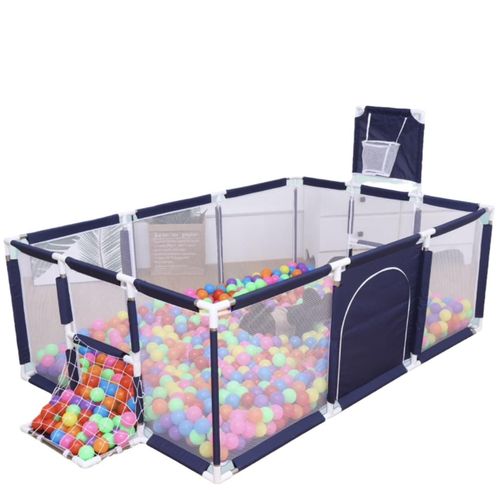 Children Rectangular playpen with basketball hoop 182