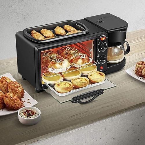 3 In 1 Multifunctional Grill Toaster Oven With Coffee Maker