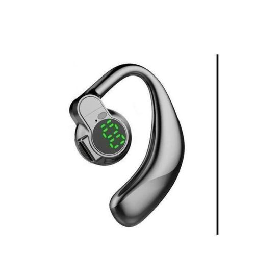 Single Ear Wireless Bluetooth Earbud with Ear Hook, Digital LED Display, Hands-Free Calling & Clear Stereo Sound – Portable Sports Headset for Music, Calls, Driving & Daily Use - Black