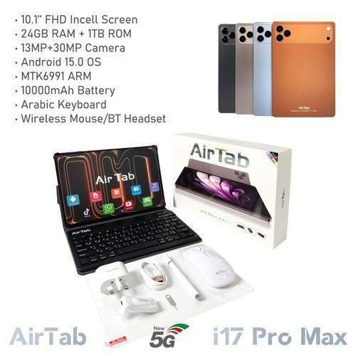 TAB i17 Pro Max 5G Tablet / 2-in-1 Full Kit / 24GB RAM, 1TB ROM / 10.1 FHD / 10000mAh Battery