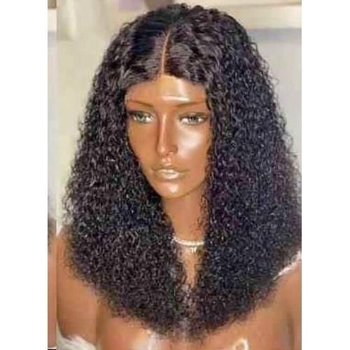 Super soft budget pissycurly wig with T frontal natural color 12inches