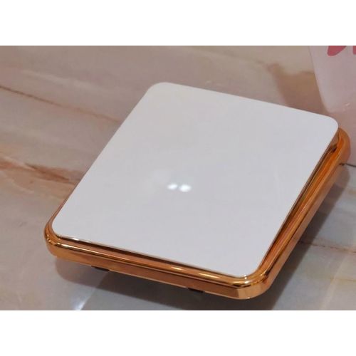 Modern Single-Gang Large Rocker Light Switch with Gold