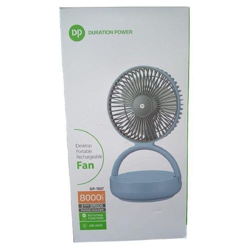 Rechargeable 8000mAh Rotating Table Fan With LED Light WITH FREE GIFT