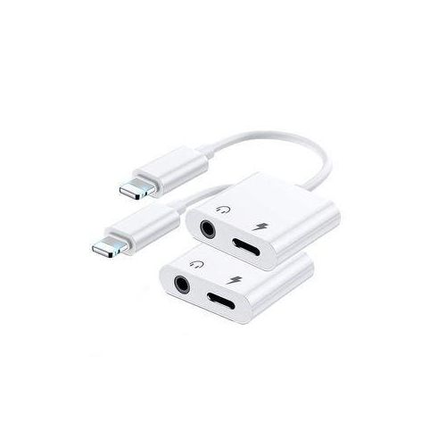 2-in-1 Lightning to 3.5mm Headphone Jack Adapter, iPhone Aux Audio Dongle and Charger Cable Splitter Compatible with iPhone 14/13/12/11/X/XR/XS/8/7, iPad, Supports Audio Control & Fast Charging