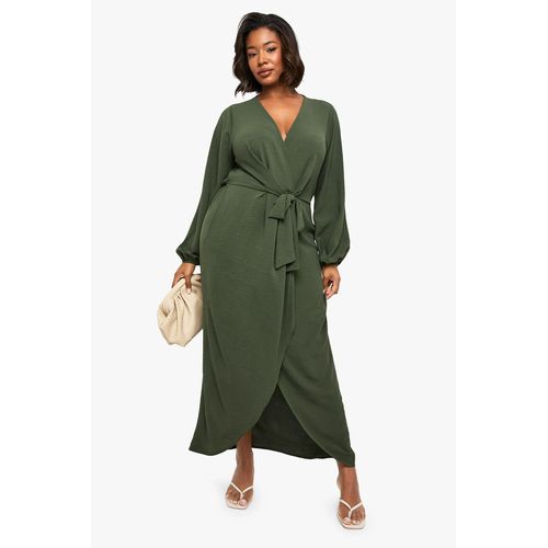 Plus Textured Tie Detail Maxi Dress