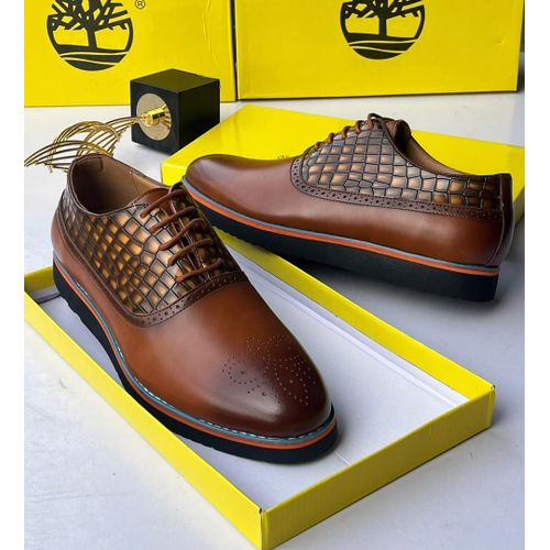 Smooth And Comfortable Top Quality Designed Coffee Leather Shoes For Men - Men's Choice