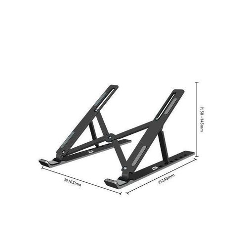Foldable Laptop Stand with 7 Adjustable Height Levels, Sturdy Plastic Portable Holder for Laptop (black)