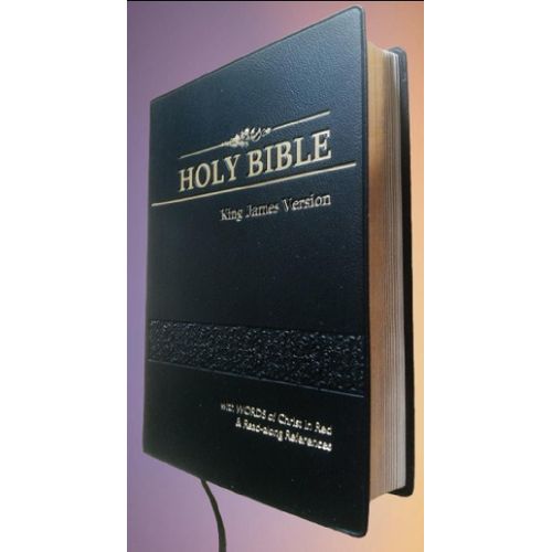Holy Bible KJV Compact Reference,Easy to read,Concordance,End-of-Verse References,Words of Christ in Red (Black Leather)