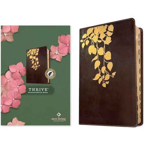 NLT Thrive Women Devotional Bible, Leatherlike Cascade Deep Brown Indexed