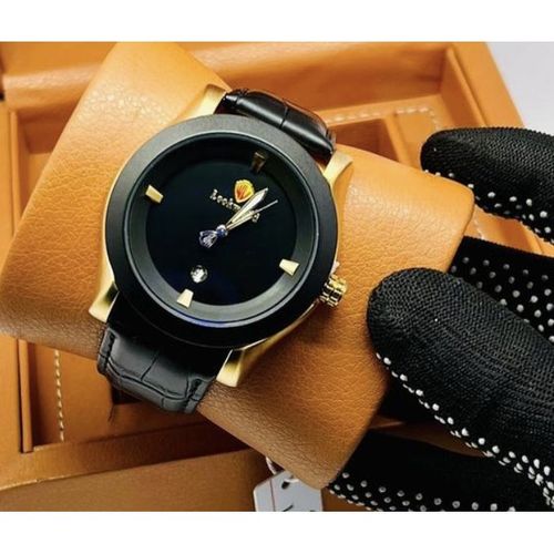 Ladies Leather Waterproof Watch - Black