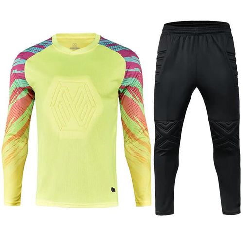 Football Long Sleeves jerseys Goal Keeper Uniforms Sport Training football Men kids Soccer Suit Protection Kit Clothes