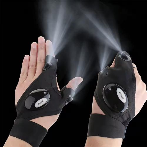 Non-finger gloves, LED flashlight, waterproof flashlight, outdoor tools, night light, fishing, camping, hiking, survival, rescue, multi-functional lighting tool