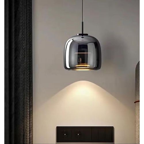Smokey grey real shot single pendant drop chandelier light