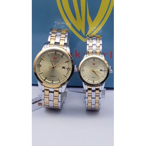 Extra Rugged & Superior Beautiful Gold & Silver Wristwatch For Couple