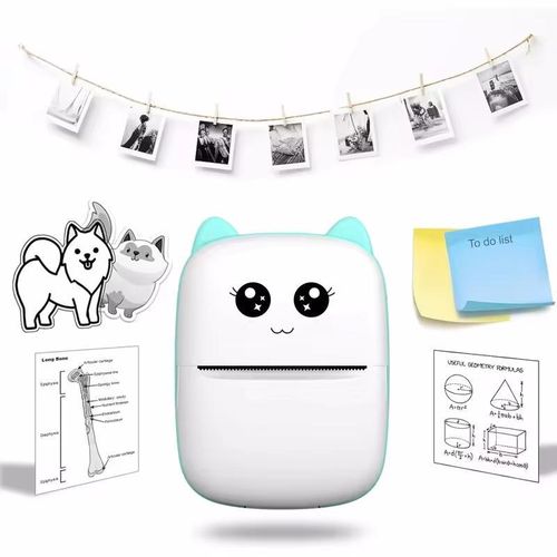 Portable Mini Thermal Printer Wireless Bluetooth Pocket Printer 200DPI Inkless Label Photo Note Printer for Android iPhone Home Office School