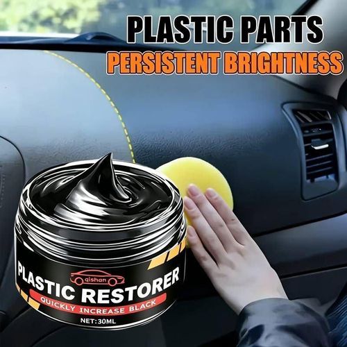 Plastic Restorer Car Trim Dashboard Polish Cream Sponge 30ml