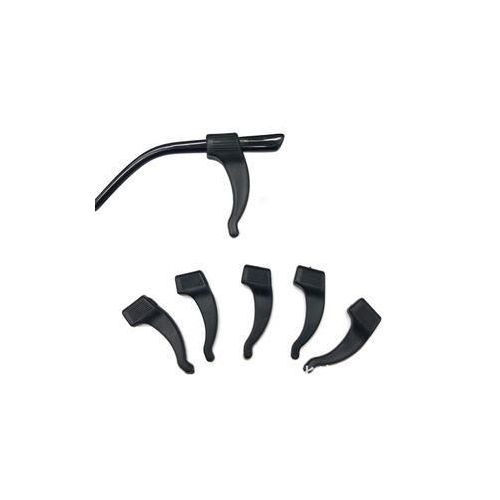 Silicone Eyeglass Ear Hooks, 5-Pack (Black) - Ultra-Comfort Non-Slip Holders for Active Life, Sport, Running & Daily Wear